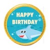 84 Pcs Blue Shark Kid's Birthday Candy Party Favors Chocolate Coins with Gold Foil - 2 of 2