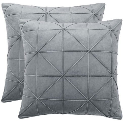 Piccocasa 2 Pcs 18 X 18 Polyester Plaid Bed Sofa Decorative Pillow Cover  Black And Silver : Target