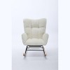 CAVINAS Modern Nursery Accent Chair, Upholstered Glider Chair with High Backrest, Rocker Accent Armchair with Solid Wood Legs for Nursery Bedroom - 4 of 4