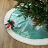 Northlight 47" Mint Green Sequins Christmas Tree Skirt with White High Pile Fleece Fur Trim - 2 of 4