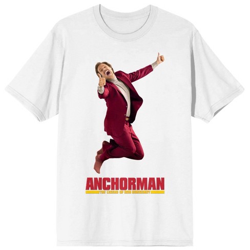 Anchorman Ron Burgundy Logo Crew Neck Short Sleeve Men’s White T-shirt - image 1 of 3