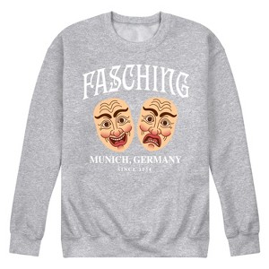 Men's - Instant Message - Fasching Masks Graphic Fleece Sweatshirt - 1 of 4