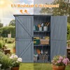 Outdoor Storage Cabinet Wood & Metal, Tall Tool Shed with Weatherproof, Double Lockable Doors, Removable 3 Shelves for Patio, Garden, Backyard, Lawn - 4 of 4