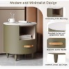 Lyngins 1 Drawer Nightstand with Open Storage Shelf,End Table with Curved Design for Bedroom,Living Room - 4 of 4