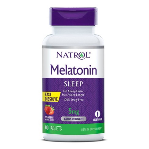 Natrol Melatonin 5mg Sleep Aid Fast Dissolve Tablets - Strawberry - 90ct - image 1 of 4