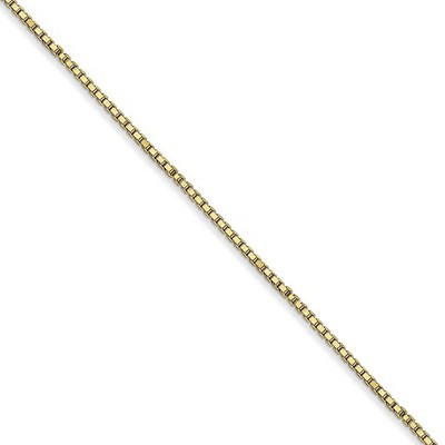 Black Bow Jewelry 1mm 10k Yellow Gold Classic Box Chain Necklace