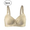 Allegra K Women's Comfortable Soft Stretchy Full Coverage Non-Wired Bra 3 Pcs - 2 of 4