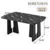 63" Faux Marble Dining Table, Black/White Top with Geometric Legs for Kitchen, Dining Room, Apartment - ModernLuxe - 3 of 4