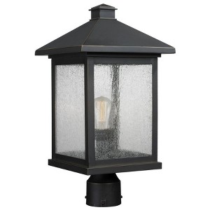 Portland Outdoor Aluminum Lantern - 9.5" x 18.5", Dimmable, Wet Rated, 1 Bulb, Black Finish - 1 of 1