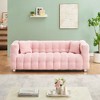 CAVINAS Teddy Fleece Loveseat Sofa with 2 Throw Pillows, Vintage Sofa Couch with Sturdy Hardware Foot Support for Living Room, Bedroom - 2 of 4