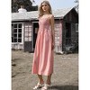 INSPIRE CHIC Women's Gingham Summer Spaghetti Strap Sleeveless Smocked Sundress A-Line Maxi Dress - 4 of 4