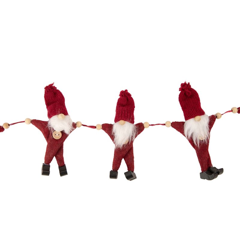 Northlight 30" Red and White Knit Gnome Novelty Christmas Garland, 4 of 5