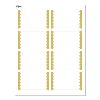 Avery® Cards, 2" x 3.5", Gold Dots Edge, Matte White, 80ct