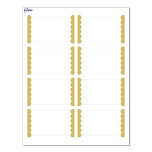 Avery® Cards, 2" x 3.5", Gold Dots Edge, Matte White, 80ct - 1 of 4