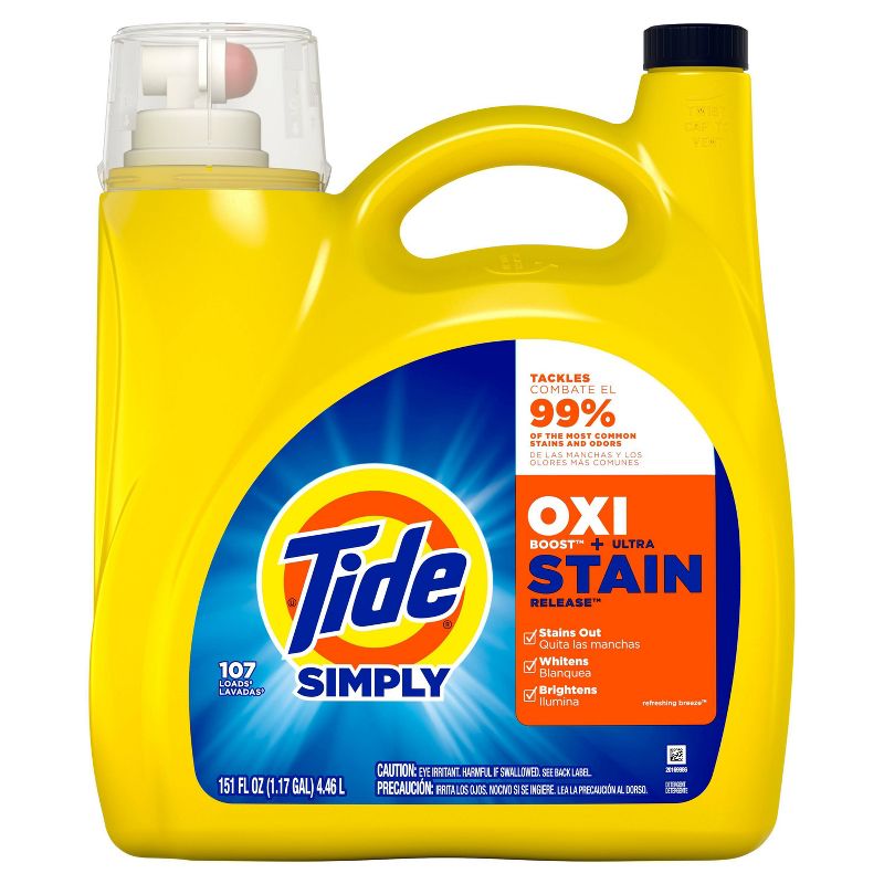 Tide Simply Oxi Liquid Laundry Detergent - 151 fl oz, 2 of 5