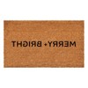 HomeRoots 17" X 29" Brown And Black Christmas Merry and Bright Outdoor Coir Door Mat - 4 of 4