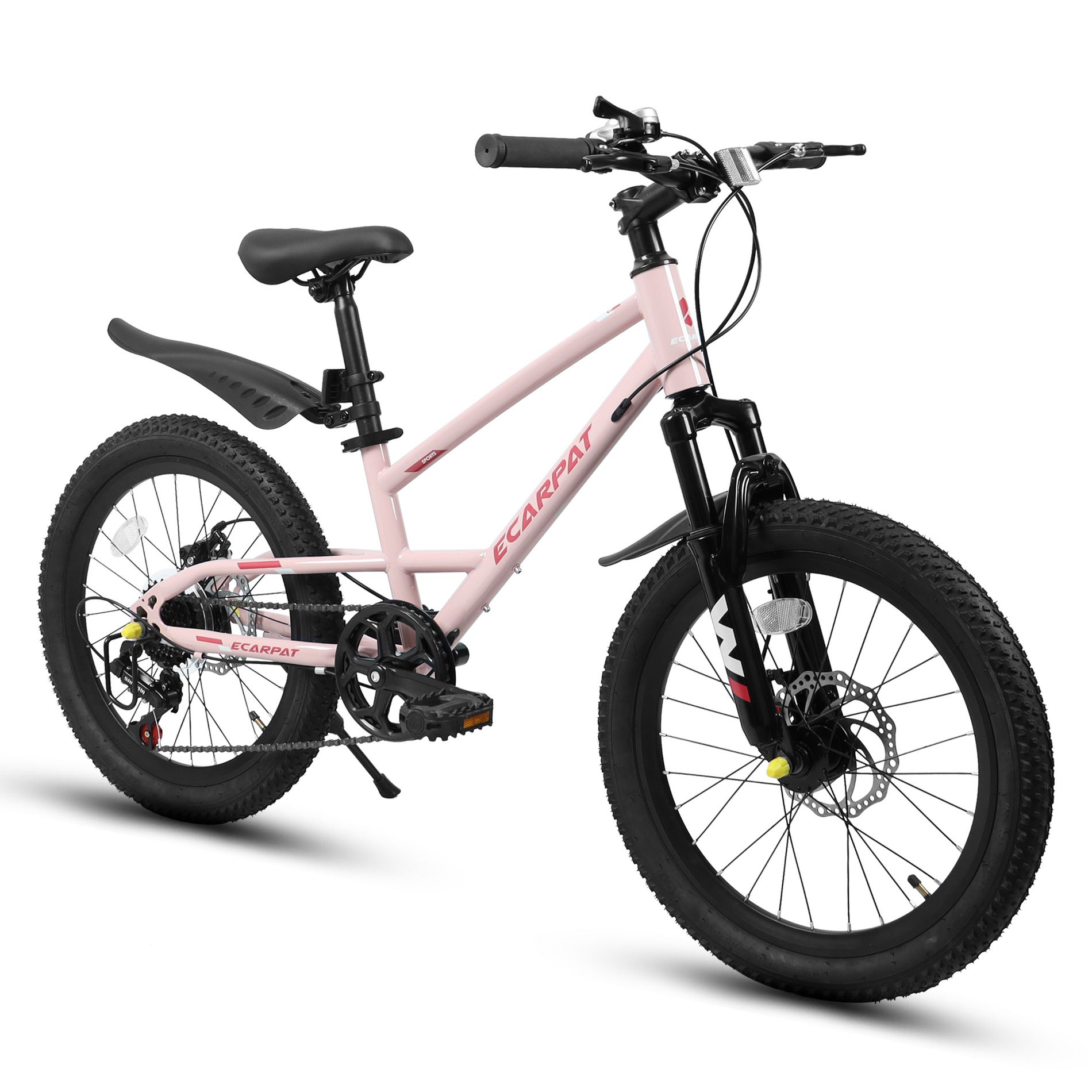 Aukfa 20 Inch Mountain Bike for Adults & Teens - 7 Speed, Front Suspension, Dual Disc Brakes, Carbon Steel Frame
