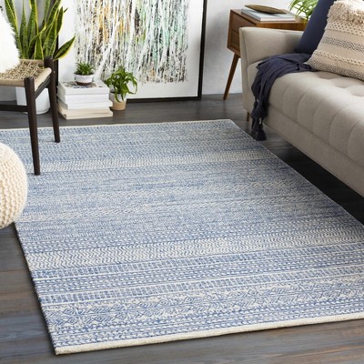 Allport Gray and Blue Wool Tufted 2' x 3' Rug