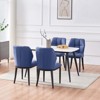 Bekrvio Mid Century Modern Dining Chairs, Upholstered Leather Armless Chairs with Checkered Pattern Back, for Kitchen & Dining Room - 4 of 4