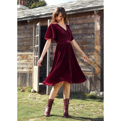 Moves Like A Dance Velvet Midi Dress