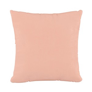 Blush Velvet Throw Pillow - Skyline Furniture: Luxury Sofa & Bed Decor, Square, Zipper Closure - 1 of 4