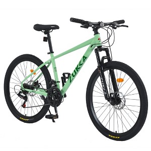 RISOKEYS 26 Inch Mountain Bike with Front Suspension Dual Disc Brake 24 Speed Hardtail MTB All Terrain Mountain Bike for Teen Women Men - 1 of 4