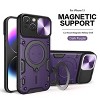 Reiko TPU PC Shockproof Magnetic Phone Case with Free Adjustment Ring Holder for IPHONE 15 in Black - 2 of 2