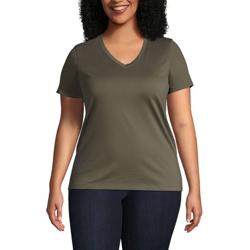 Women's Short Sleeve Relaxed Scoop Neck T-shirt - Ava & Viv™ Olive Green 1x  : Target