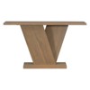 TiramisuBest 60 inch Console Table End Table Natural Wood Veneer V Base Minimalist Sofa Hall Entryway Display - 3 of 4