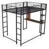 Sapphtopaz Full Metal High Loft Bed with 1 Desk, Safety Guardrail & 2 Storage Shelves, Versatile Gaming Loft for Kids, Teens & Gamers, Space-Saving - 2 of 4
