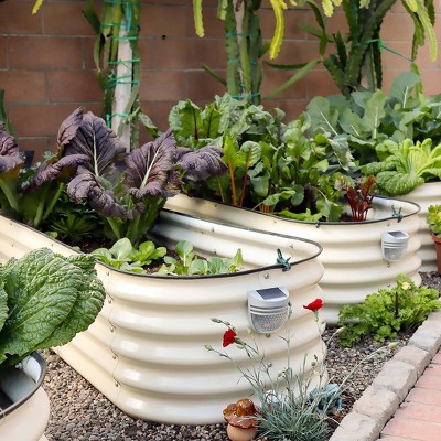 17" Tall Pearl White Modular Metal Outdoor Raised Garden Bed