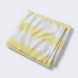 Chenille Stripe Baby Blanket - Yellow and White Stripes - Cloud Island™