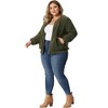 Agnes Orinda Women's Plus Size Shearling Fluffy Fuzzy Long Sleeve Zip Up Fleece Jackets - 3 of 4