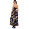 Women Strapless Maxi Boho Vintage Summer Beach Floral Print Hawaiian Party Long Dress - 3 of 4