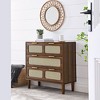 NicBex 3 Drawer Dresser Modern Rattan Chests of Drawers with Wide rawers and Metal Handles Dresser Cabinet for Living Room, Hallway, Entrance - 2 of 4