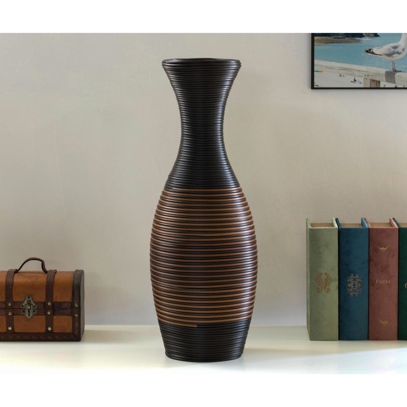 Uniquewise Tall Designer Floor Vase, large vase for home decor floor, Artificial Rattan Floor Vase, Brown Floor Vase for Living Room or Hallway, 41-Inch-Tall Vase, Large, 5 of 6