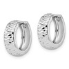 Black Bow Jewelry 5mm 10k White Gold Diamond Cut Hinged Huggie Hoops, 16mm (5/8 Inch) - 2 of 4