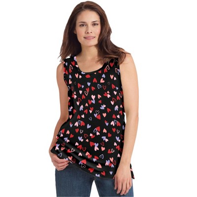 Woman Within Plus Size Perfect Printed Scoopneck Tank
