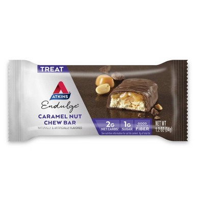 Atkins Endulge Caramel Nut Chew Bar - 5ct/6oz: Chewy, 5g Protein, Ready to Eat