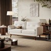 65" Loveseat Sofa, Mid Century Button Tufted Sofa Couch with Wood Legs & Trim - 4 of 4