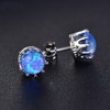 Crown Stud Earrings for Women Sterling Silver Blue Fire Opal Ginger Lyne Collection - 3 of 4