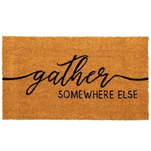 Okuna Outpost Fall Welcome Mat for Front Porch, Outdoor Thanksgiving Door Mat, Gather Somewhere Else, 17 x 30 In - 1 of 4