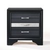 26" Naima Nightstand Black - Acme Furniture: Contemporary 3-Drawer Bedside Table, Crystal Inserts - 4 of 4