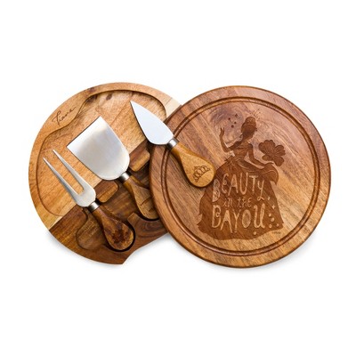 Toscana Disney Princess and the Frog Acacia Brie Cheese Cutting Charcuterie Board and Tools Set