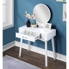 Roundhill Furniture Maly Contemporary Wood Vanity and Stool Set, White - 2 of 4