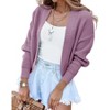 Clearlove Women's Cropped Drop Shoulder Cardigan Long Sleeve Open-Front Knit Shrug Jacket - 2 of 4