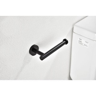 2-Pack Matte Black SUS304 Stainless Steel Toilet Roll Holders, Rustproof Bathroom Tissue Dispensers, Wall-Mounted Paper Holder Set