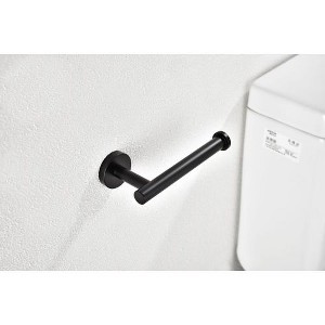 2-Pack Matte Black SUS304 Stainless Steel Toilet Roll Holders, Rustproof Bathroom Tissue Dispensers, Wall-Mounted Paper Holder Set - 1 of 4