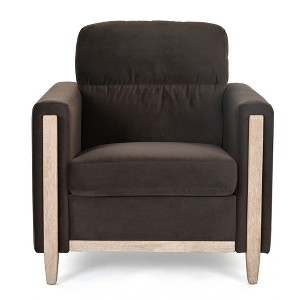GDFStudio Hannah Comfortable Solid Wood Club Chair with Soft Cushionsa - 1 of 4