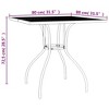 vidaXL Patio Table Outdoor Bistro Table with Metal Frame Anthracite Steel Mesh - 4 of 4